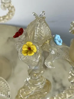 Murano Glas Kandelaber im Stil von Barovier & Toso, Italien, 1960er, 2er Set