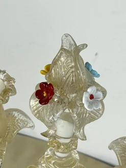 Murano Glas Kandelaber im Stil von Barovier & Toso, Italien, 1960er, 2er Set