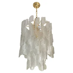 Murano Glas Kronleuchter Virgola im Stil von Venini, Italien
