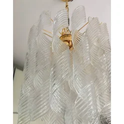 Murano Glas Kronleuchter Virgola im Stil von Venini, Italien