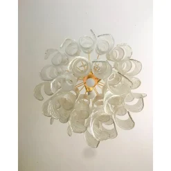 Murano Glas Kronleuchter Virgola im Stil von Venini, Italien