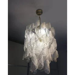 Murano Glas Kronleuchter Virgola im Stil von Venini, Italien