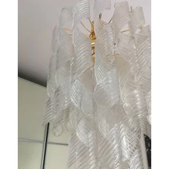 Murano Glas Kronleuchter Virgola im Stil von Venini, Italien