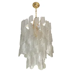 Murano Glas Kronleuchter Virgola im Stil von Venini, Italien