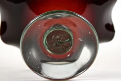 Murano Glas Tafelaufsatz mit dunkelroter Schale, Italien, 1970er