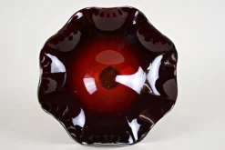 Murano Glas Tafelaufsatz mit dunkelroter Schale, Italien, 1970er