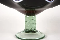 Murano Glas Tafelaufsatz mit dunkelroter Schale, Italien, 1970er