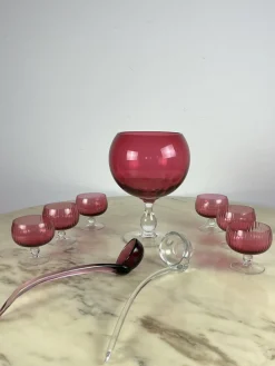 Murano Sangria Glas Set, Italien, 1940er, 9 . Set