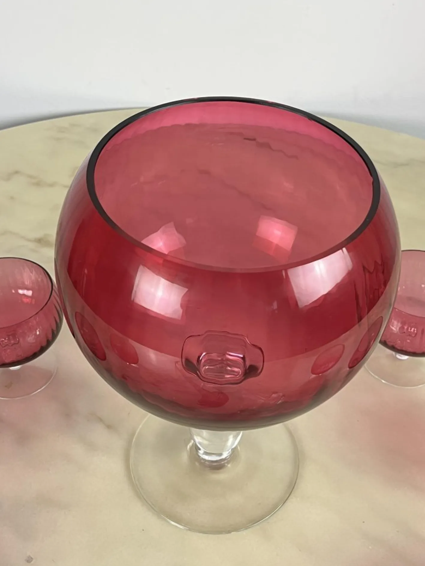 Murano Sangria Glas Set, Italien, 1940er, 9 . Set