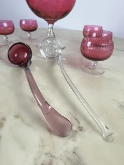 Murano Sangria Glas Set, Italien, 1940er, 9 . Set