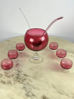 Murano Sangria Glas Set, Italien, 1940er, 9 . Set