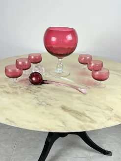 Murano Sangria Glas Set, Italien, 1940er, 9 . Set