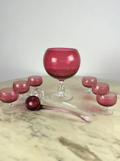 Murano Sangria Glas Set, Italien, 1940er, 9 . Set