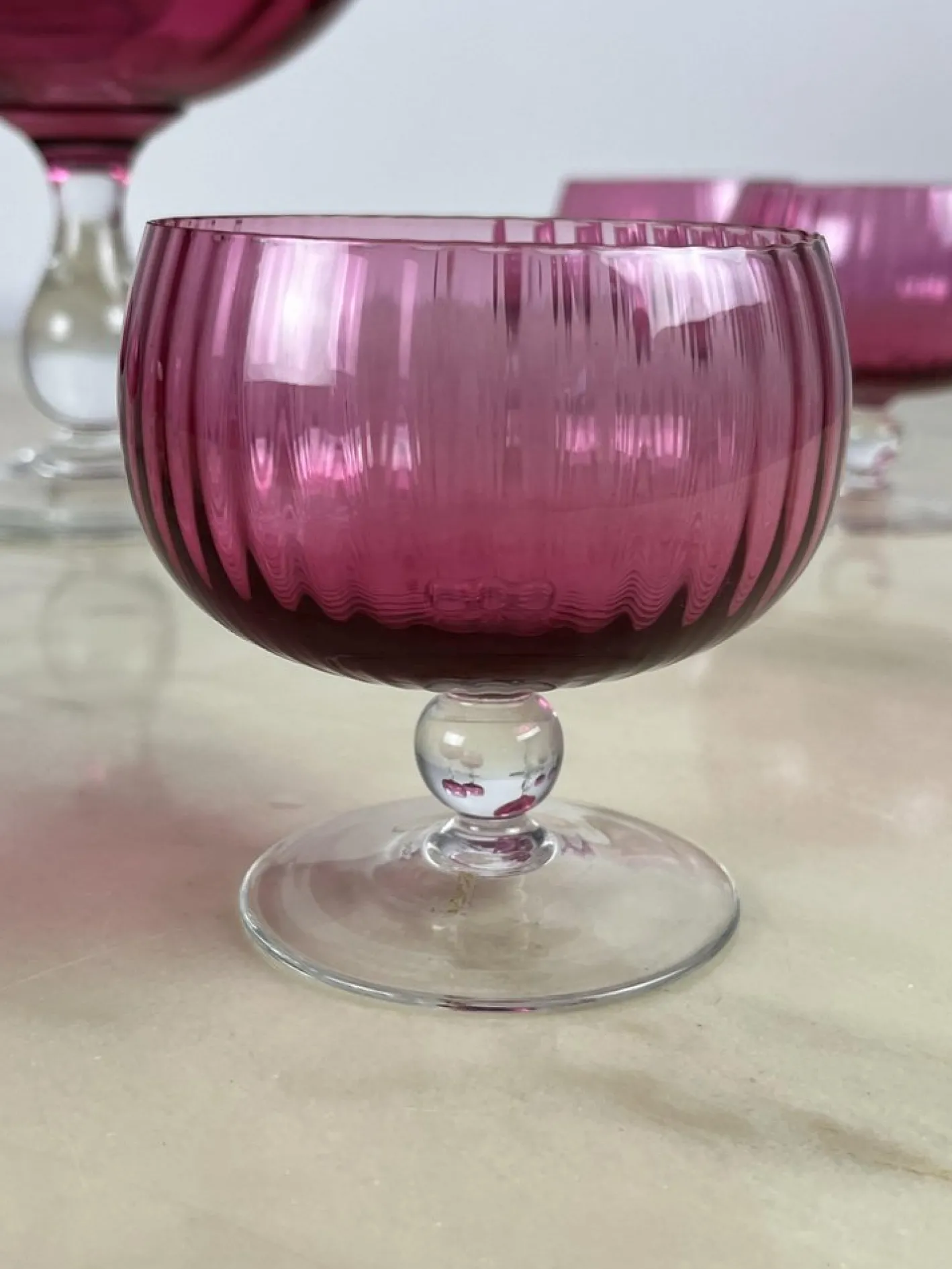 Murano Sangria Glas Set, Italien, 1940er, 9 . Set