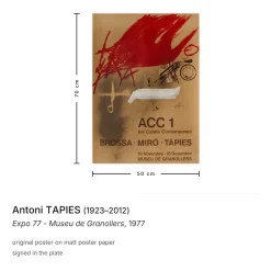 Museu de Granollers Poster von Antoni Tapies, 1977