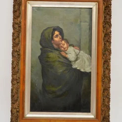 Mutter und Baby, 1860, Öl auf Leinwand, Gerahmt