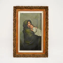 Mutter und Baby, 1860, Öl auf Leinwand, Gerahmt
