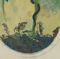 M. Wiegand, Die Schlange und der Fasan, 20. Jh., Gouache