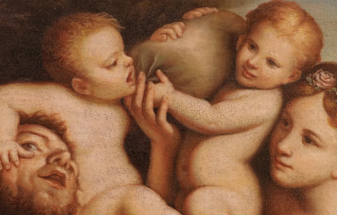 Nachfolger von Pietro Liberi, Faun Nymphe Putti Free, 1700, Öl auf Leinwand