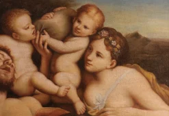 Nachfolger von Pietro Liberi, Faun Nymphe Putti Free, 1700, Öl auf Leinwand