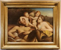 Nachfolger von Pietro Liberi, Faun Nymphe Putti Free, 1700, Öl auf Leinwand