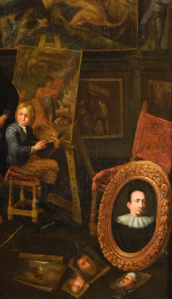 Nach Gerard Thomas, The Artist's Studio, 1700, Öl auf Leinwand