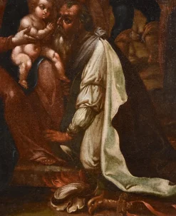 Nach Giovanni Stradano, Anbetung der Heiligen Drei Könige, 1600, Öl auf Leinwand, Gerahmt