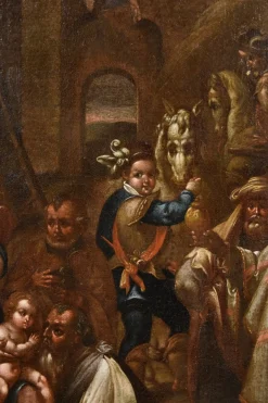 Nach Giovanni Stradano, Anbetung der Heiligen Drei Könige, 1600, Öl auf Leinwand, Gerahmt