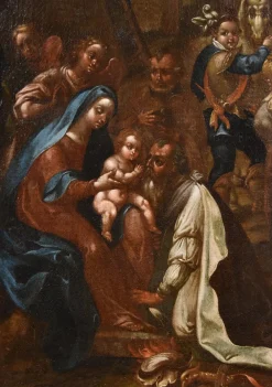 Nach Giovanni Stradano, Anbetung der Heiligen Drei Könige, 1600, Öl auf Leinwand, Gerahmt