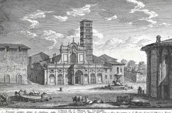 Nach Giuseppe Vasi, S. Maria in Cosmedin Kirche, Radierung, Spätes 18. Jh