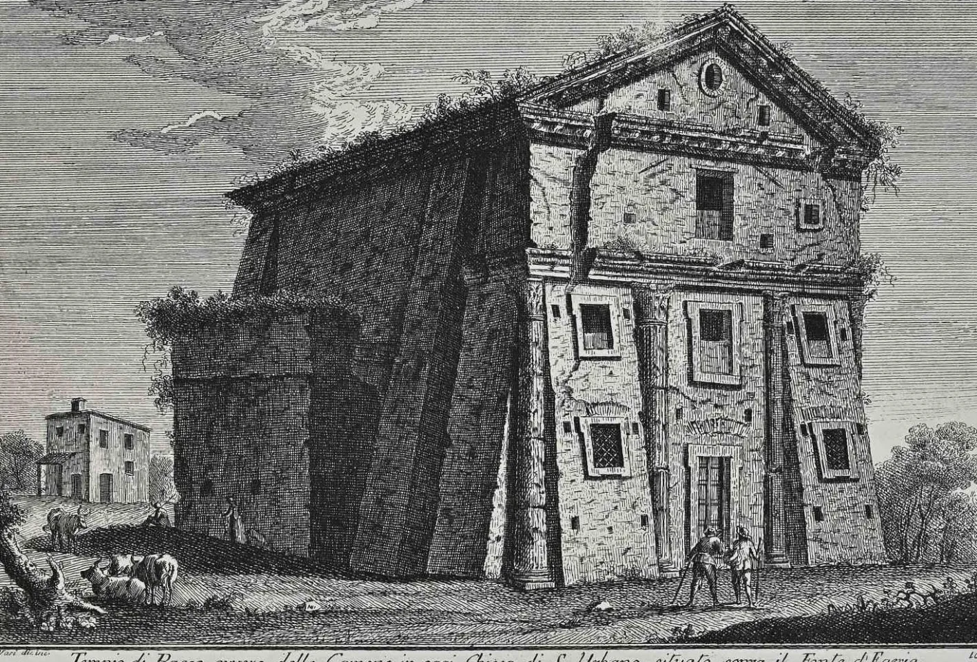 Nach Giuseppe Vasi, Tempio di Bacco, Radierung, 18. Jh
