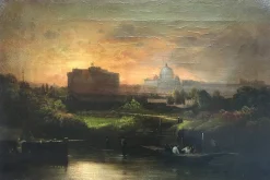 Nach G. Vanvitelli, Rom, Italienische Landschaftsmalerei, Öl auf Leinwand, Gerahmt