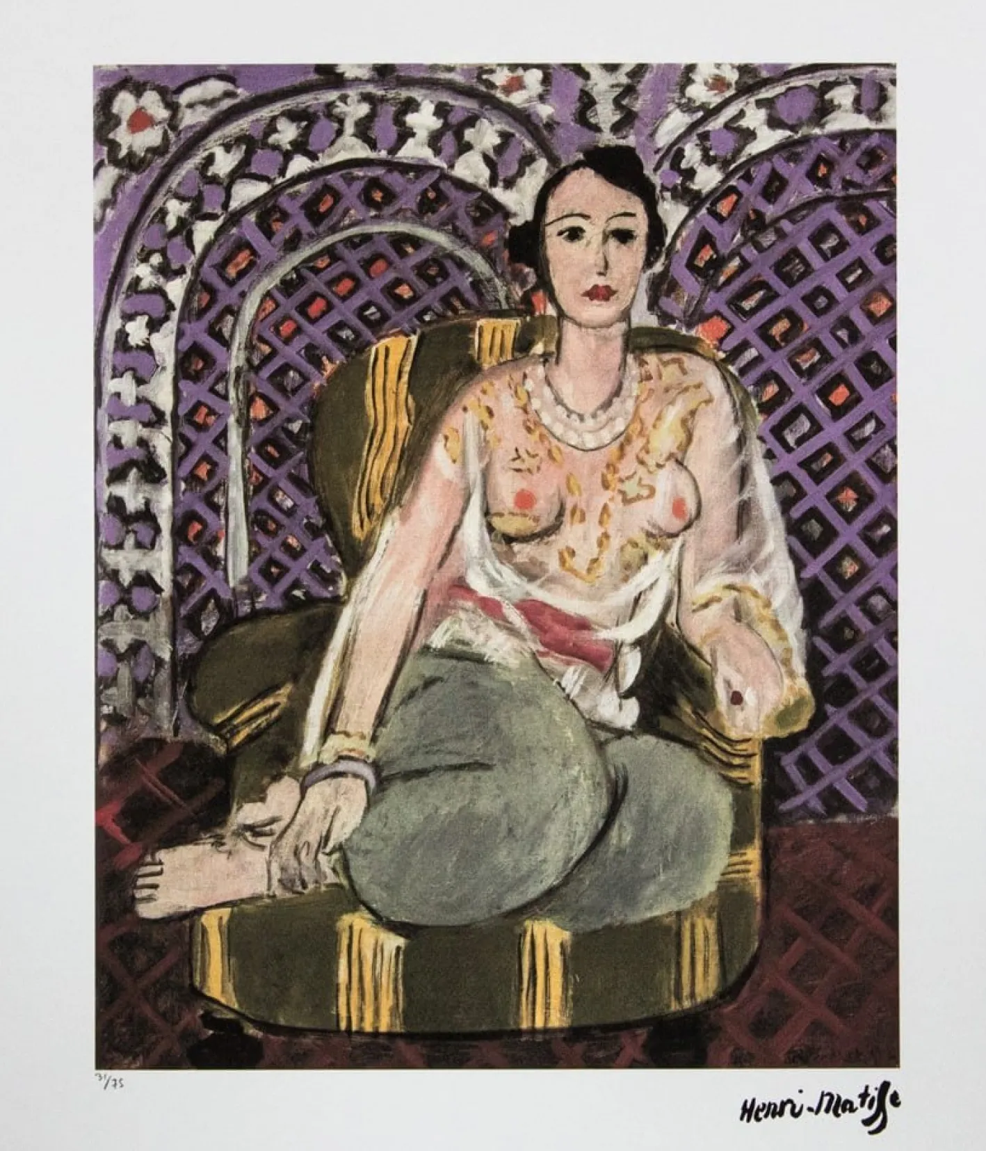 Nach Henri Matisse, Odalisque, Druck