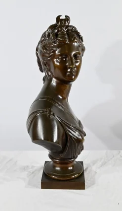 Nach Houdon, Diana die Jägerin, Ende 19. Jh., Bronze
