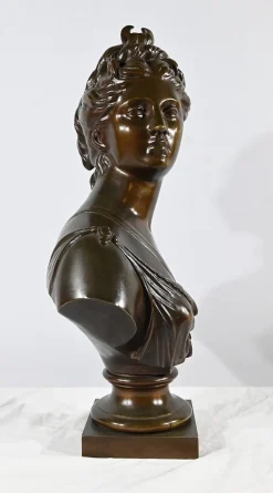 Nach Houdon, Diana die Jägerin, Ende 19. Jh., Bronze