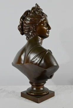 Nach Houdon, Diana die Jägerin, Ende 19. Jh., Bronze