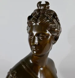 Nach Houdon, Diana die Jägerin, Ende 19. Jh., Bronze