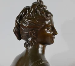 Nach Houdon, Diana die Jägerin, Ende 19. Jh., Bronze