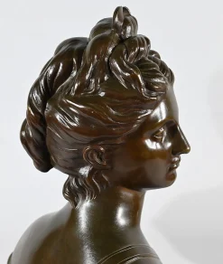 Nach Houdon, Diana die Jägerin, Ende 19. Jh., Bronze