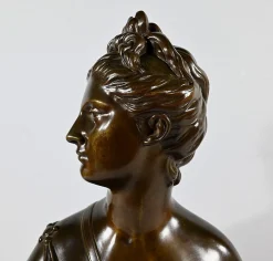 Nach Houdon, Diana die Jägerin, Ende 19. Jh., Bronze