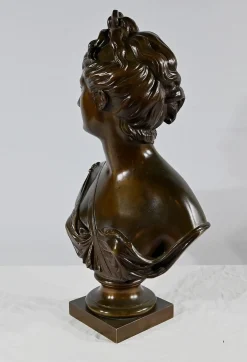 Nach Houdon, Diana die Jägerin, Ende 19. Jh., Bronze
