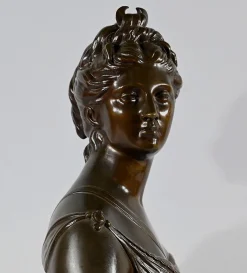 Nach Houdon, Diana die Jägerin, Ende 19. Jh., Bronze