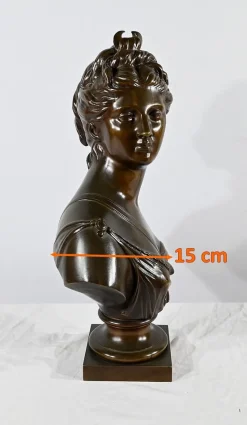 Nach Houdon, Diana die Jägerin, Ende 19. Jh., Bronze