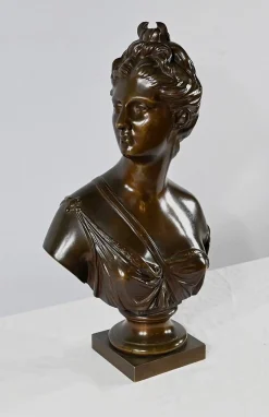 Nach Houdon, Diana die Jägerin, Ende 19. Jh., Bronze