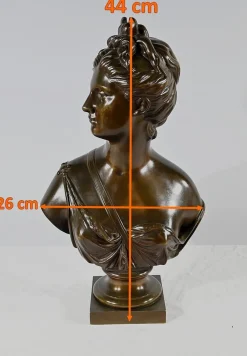 Nach Houdon, Diana die Jägerin, Ende 19. Jh., Bronze