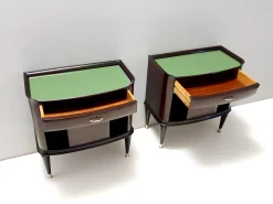 Nachttische aus ebonisiertem Nussholz & Buche im Stil von Tomaso Buzzi, 1950er, 2er Set