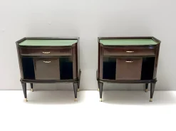 Nachttische aus ebonisiertem Nussholz & Buche im Stil von Tomaso Buzzi, 1950er, 2er Set