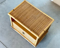 Nachttische aus Korbgeflecht & Bambus von Dal Vera, 1970er, 2er Set
