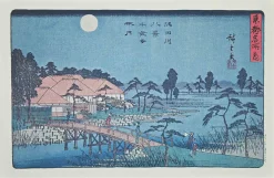 Nach Utagawa Hiroshige, Acht Landschaftspots am Sumida Fluss, Lithographie, 19. Jh