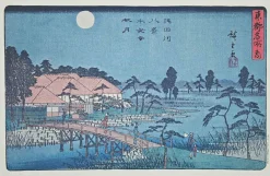 Nach Utagawa Hiroshige, Acht Landschaftspots am Sumida Fluss, Lithographie, 19. Jh
